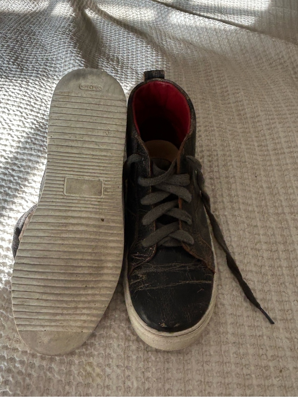 Workshop Republic Clothing Kids Black High-Top Sneakers with Red Lining